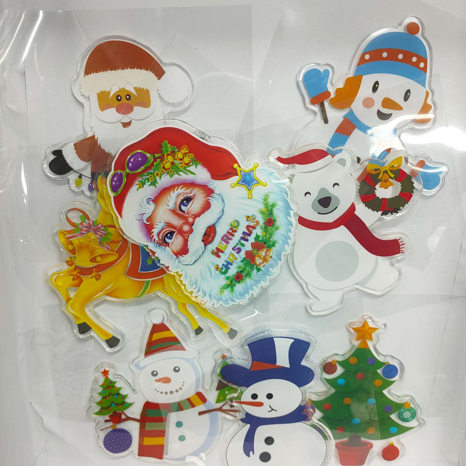 创意礼品工艺品圣诞款果冻贴小贴纸墙贴透明高级静电贴 独特设计精美装饰详情图2