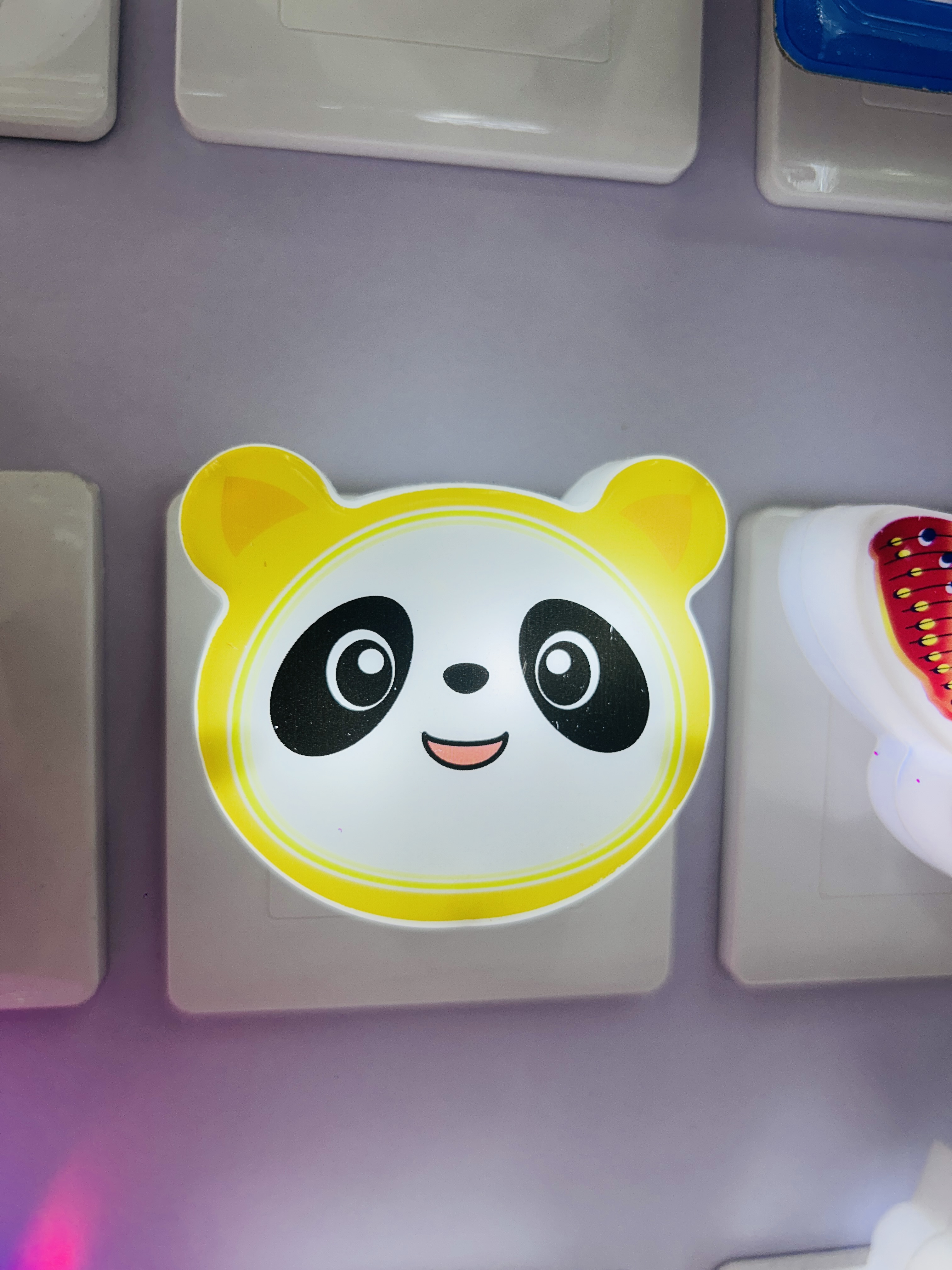 国潮小巧便利LED小夜灯纽扣电池熊猫造型国风