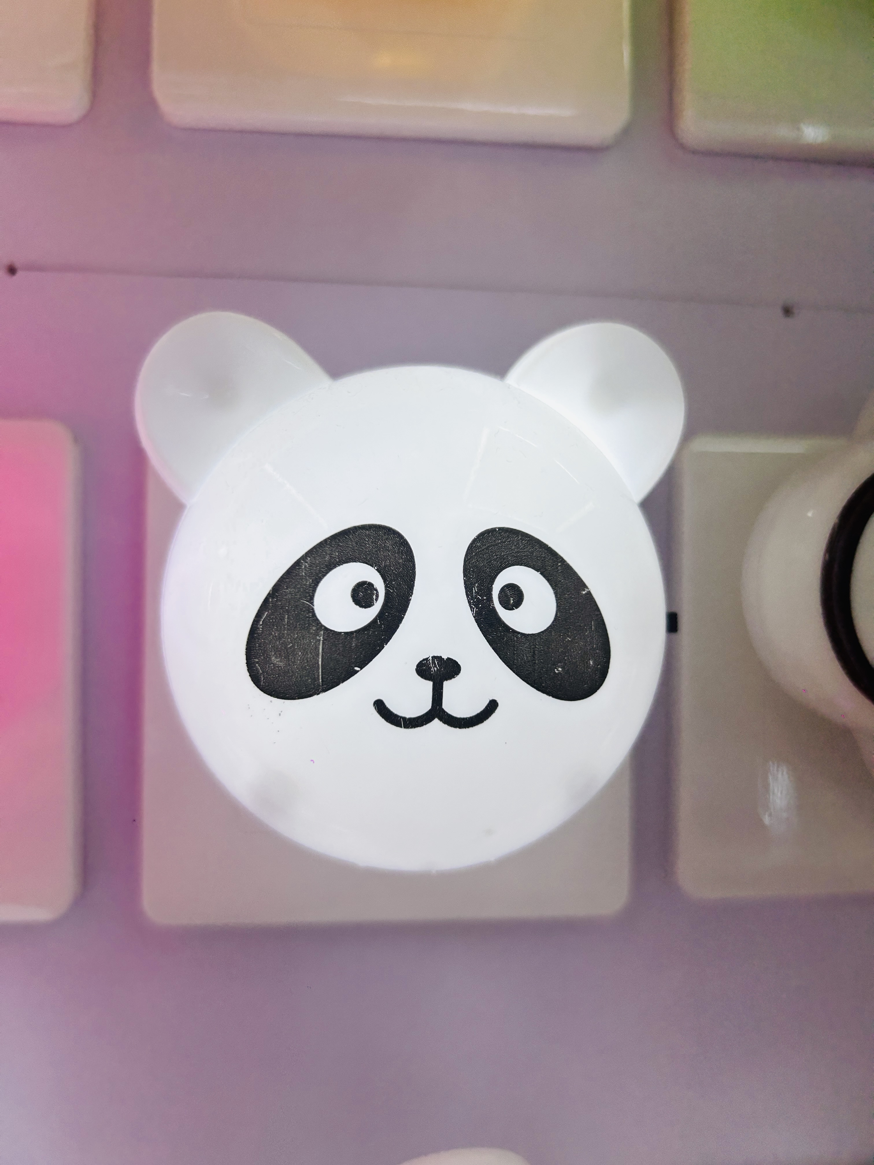 国潮LED小夜灯纽扣电池熊猫造型便携小巧国风