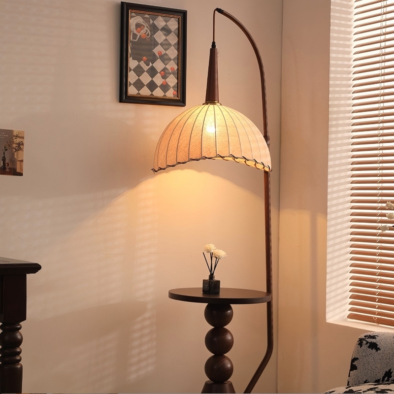 The ancient-style floor lamp beside the sofa in the living room, with a wabi-sabi style and a sense of Zen, exudes a high-end atmosphere. It is also a bedside lamp for the bedroom, study, and storage Specification image