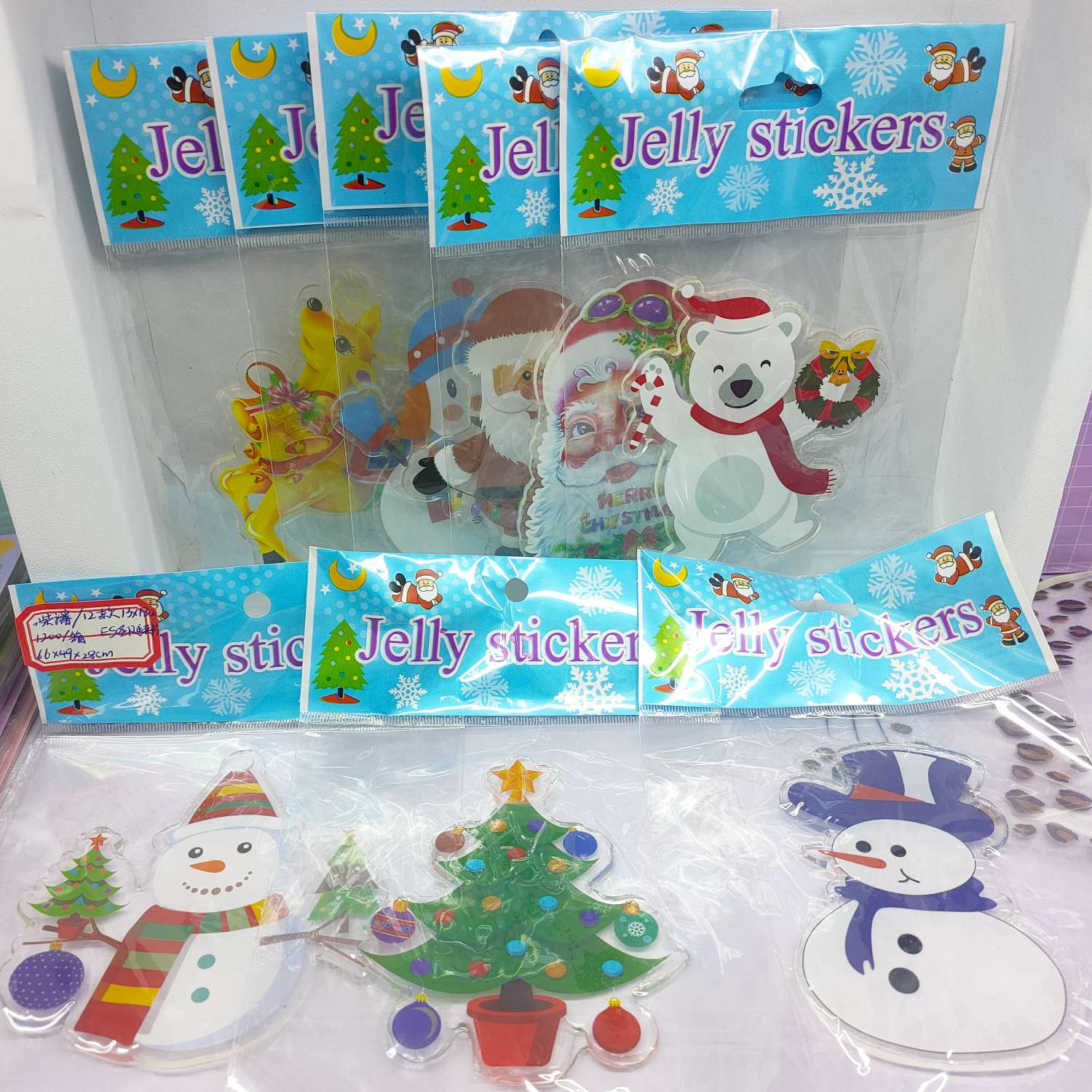 创意礼品工艺品圣诞款果冻贴小贴纸墙贴透明高级静电贴 独特设计精美装饰详情图7