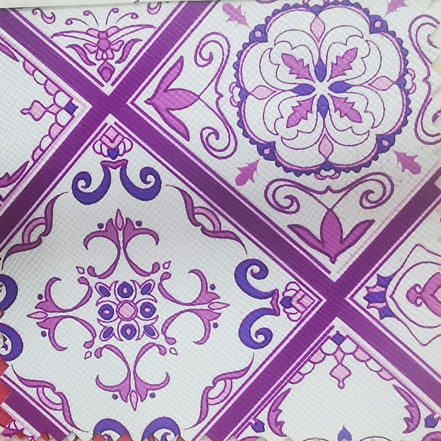 National Trend Series Peach skin velvet print 012 Bags, handbags, cosmetic bags materials customized according to samples Geometric print 048 details Picture