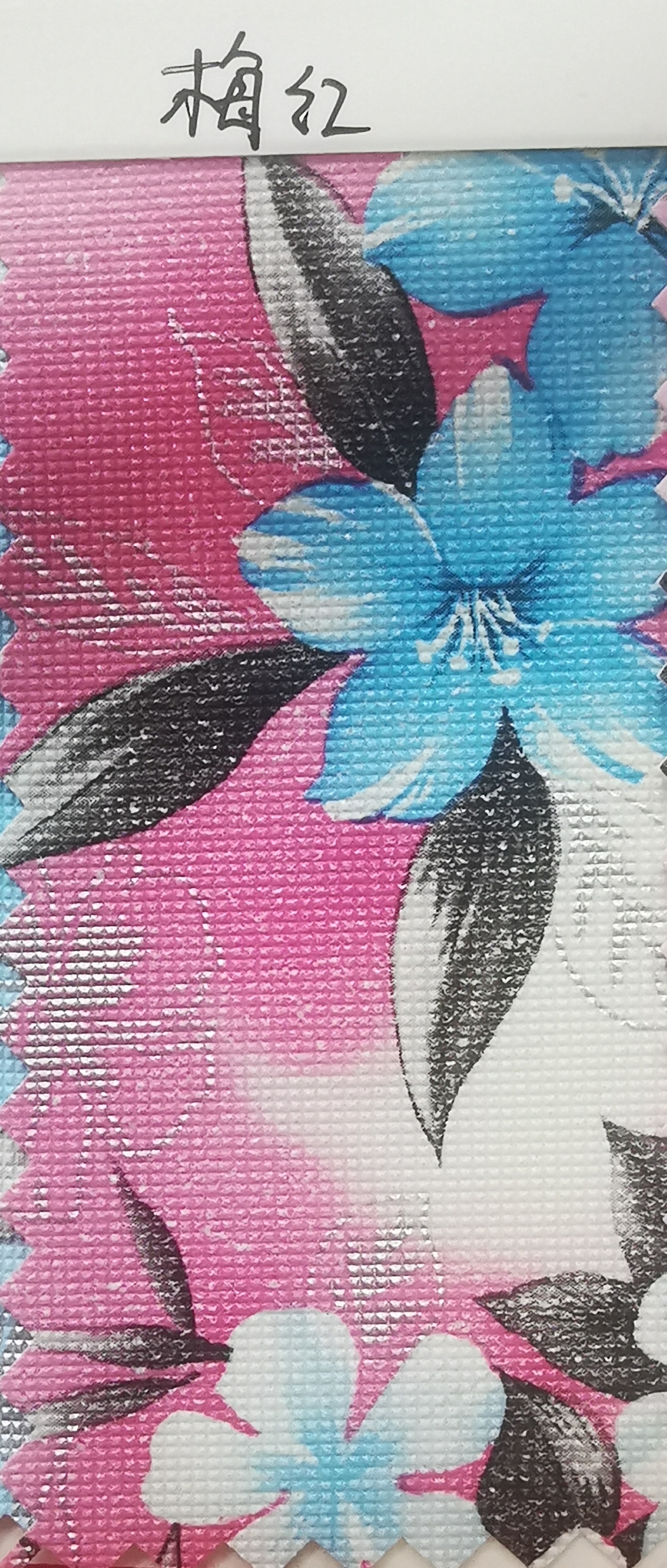 HX22121厂家直销现货爆款时尚图案PU镜面皮革白底实物图