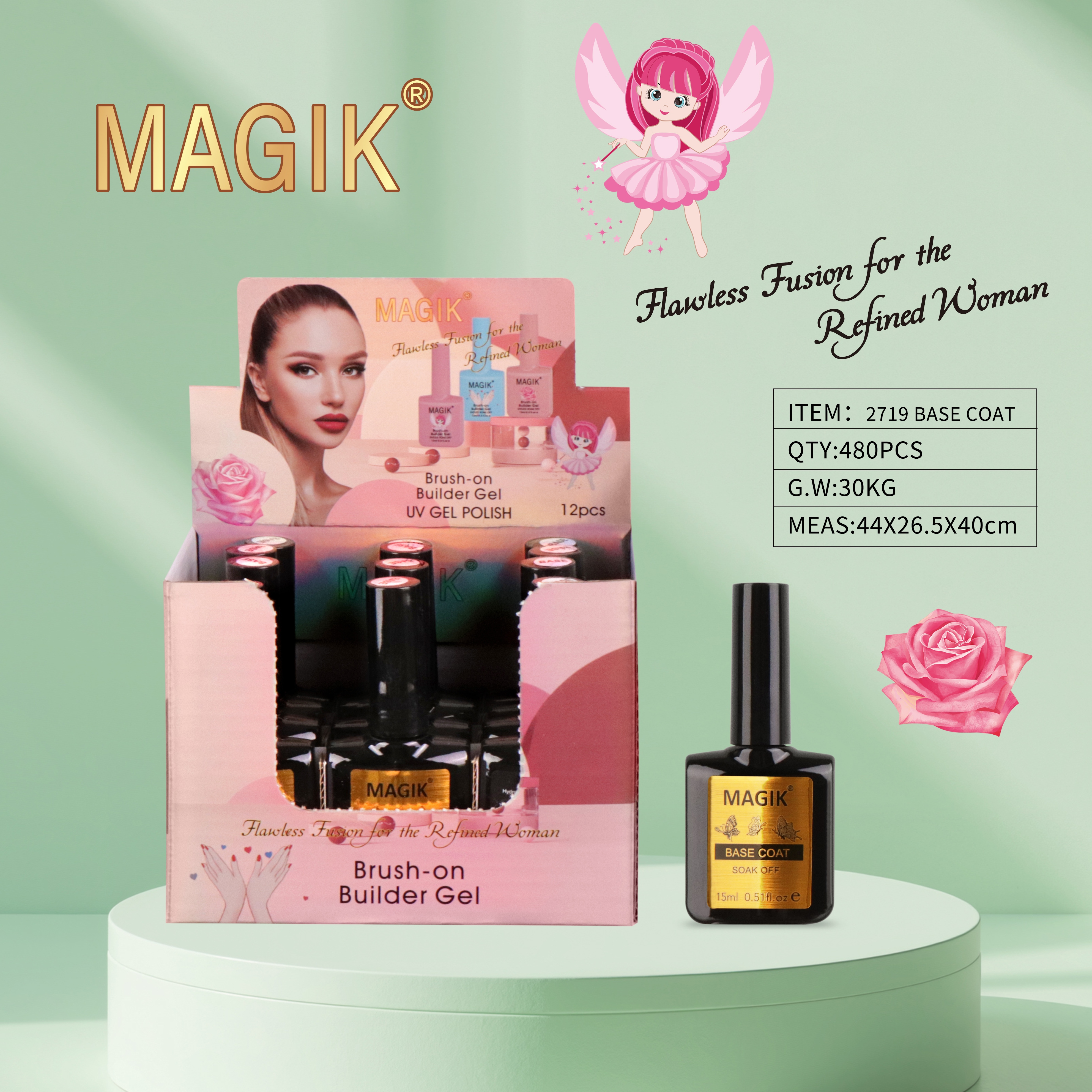 外贸专供 2719# MAGIK 底胶甲油胶 全新上市 BASE COAT Nailgel