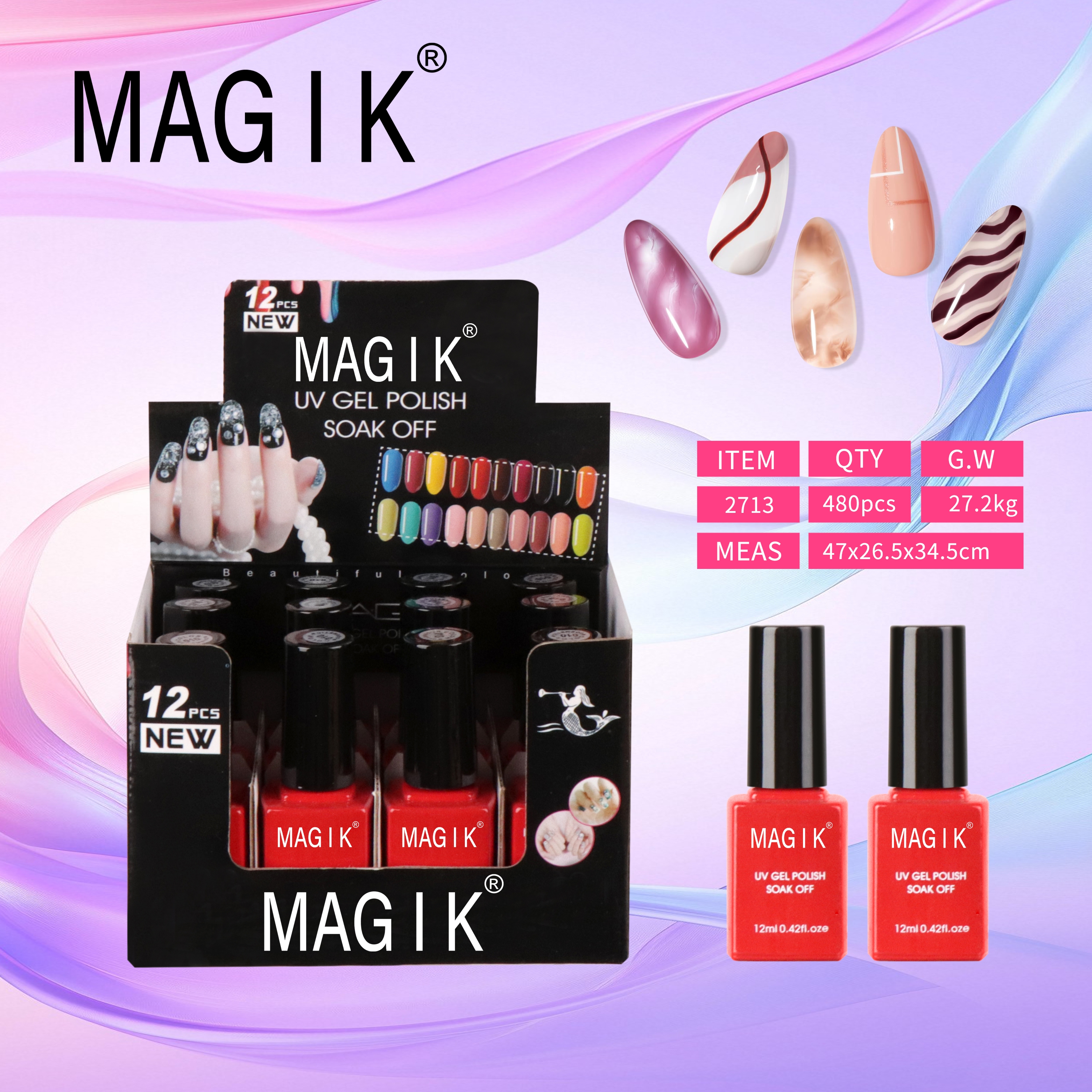 外贸专供 MAGIK 热卖批发 12ml甲油胶美甲胶 多色可选 BREATHABLE Nailgel
