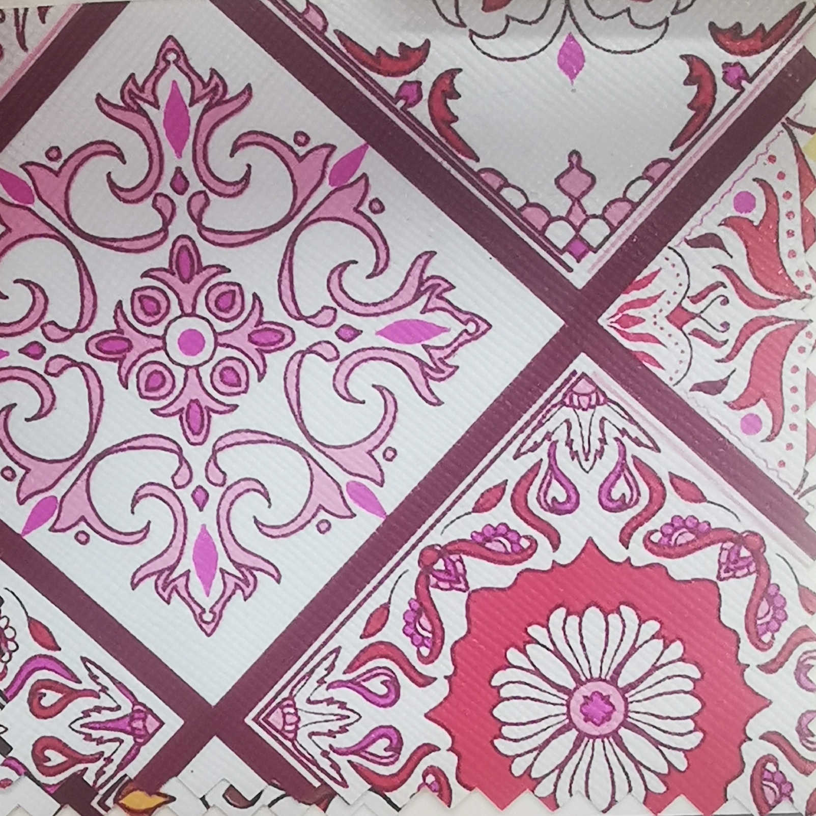 National Trend Series Peach skin velvet print 012 Bags, handbags, cosmetic bags materials customized according to samples Geometric print 048 Specification image