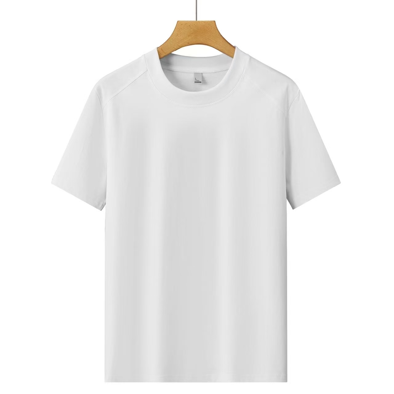 Cross-border 230g/㎡ double yarn 100% pure cotton shoulder sleeve style new short-sleeved T-shirt, fashionable and casual men's and women's same style T-shirt, simple and comfortable short-sleeved trendy T-shirt detail image 12