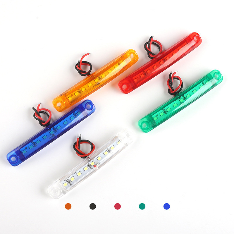 12V / 24V wide voltage 9-bead led general truck side light, truck side light signal light width indicator light factory direct sales Specification drawing
