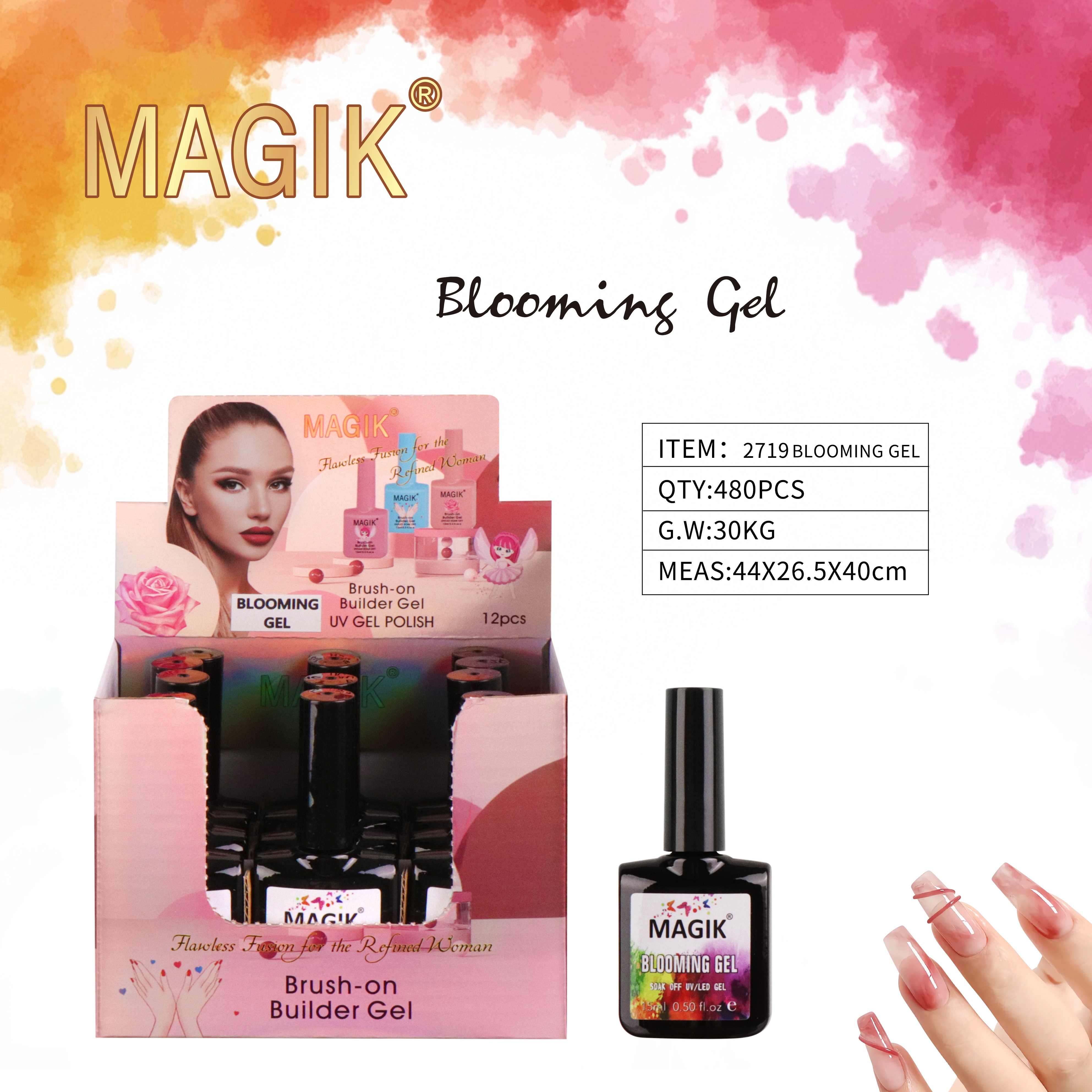 外贸专供 2917# MAGIK 晕染胶功能胶 BLOOMING GEL Professional gelnail