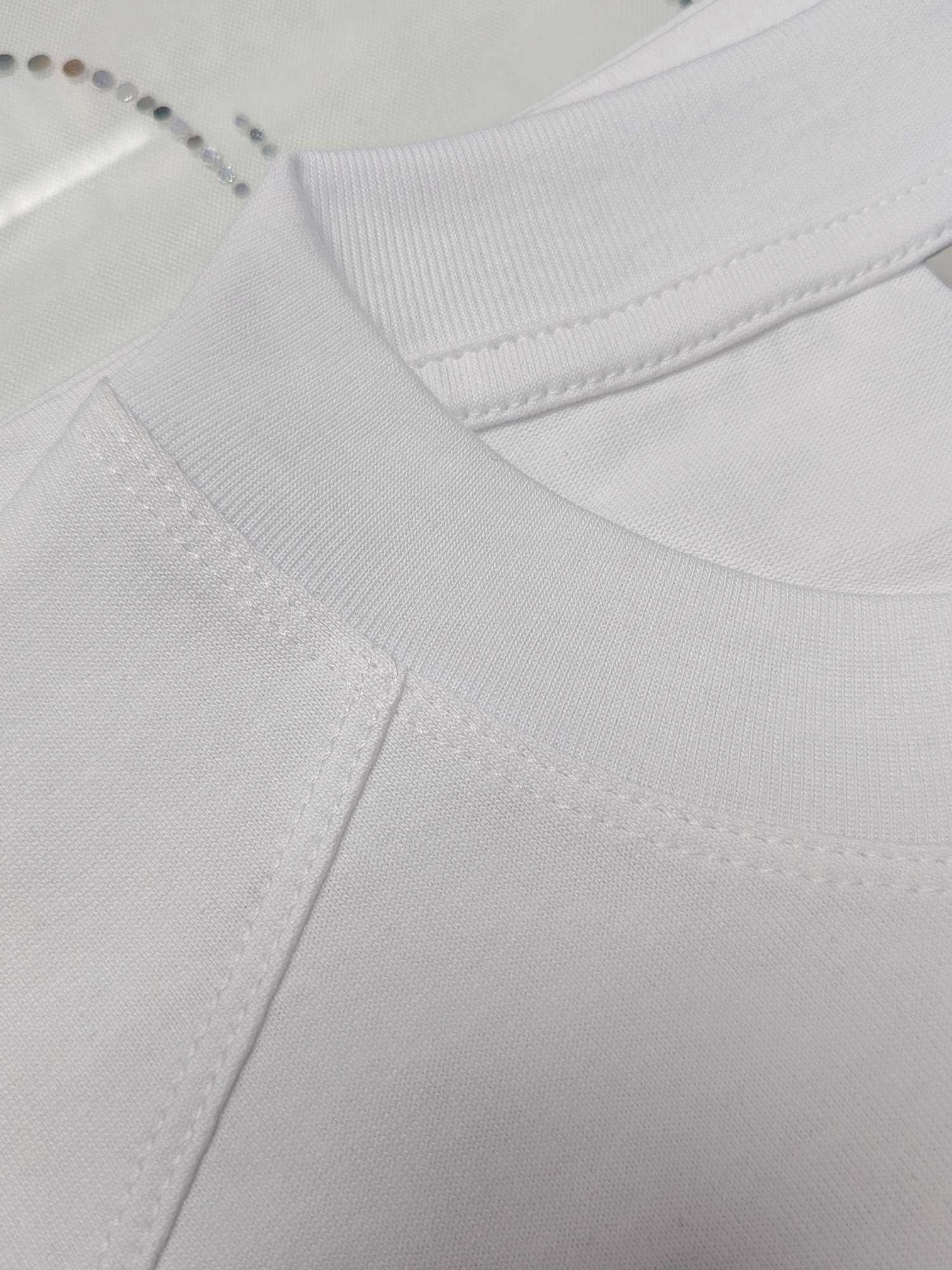 Cross-border 230g/㎡ double yarn 100% pure cotton shoulder sleeve style new short-sleeved T-shirt, fashionable and casual men's and women's same style T-shirt, simple and comfortable short-sleeved trendy T-shirt detail image 9