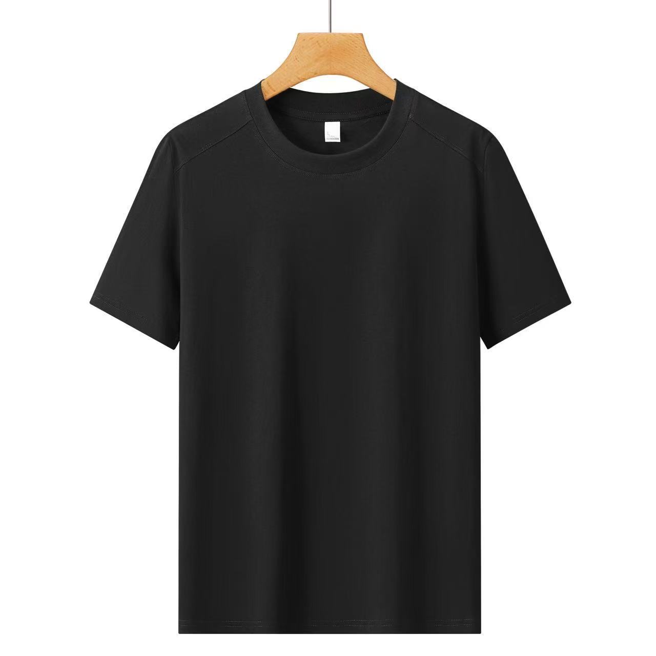 Cross-border 230g/㎡ double yarn 100% pure cotton shoulder sleeve style new short-sleeved T-shirt, fashionable and casual men's and women's same style T-shirt, simple and comfortable short-sleeved trendy T-shirt Item Picture