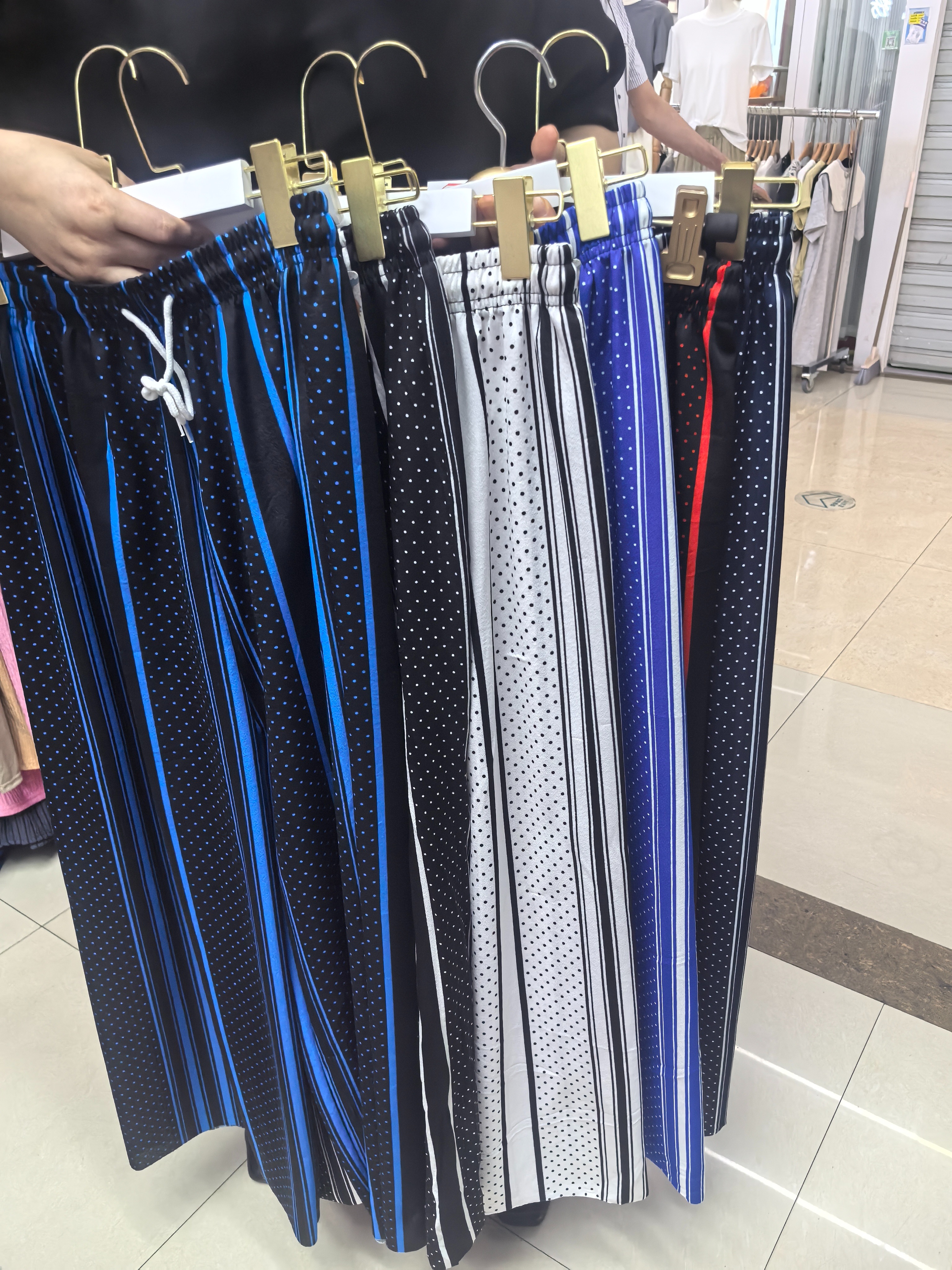 跨境2025夏季度假风新款爆款女式直筒宽松显瘦休闲条纹高腰阔腿裤 