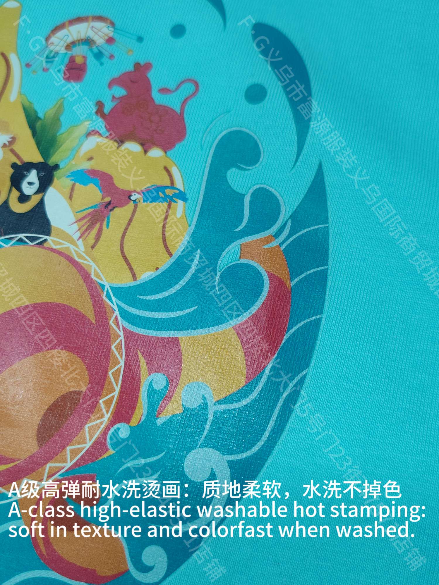 Customized production of cross-border T-shirts, polo short-sleeved shirts, logo heat transfer embroidery, work clothes and school uniforms. Clear logo patterns, bright colors, no color fading after washing, elastic and environmentally friendly heat transfer detail image 4