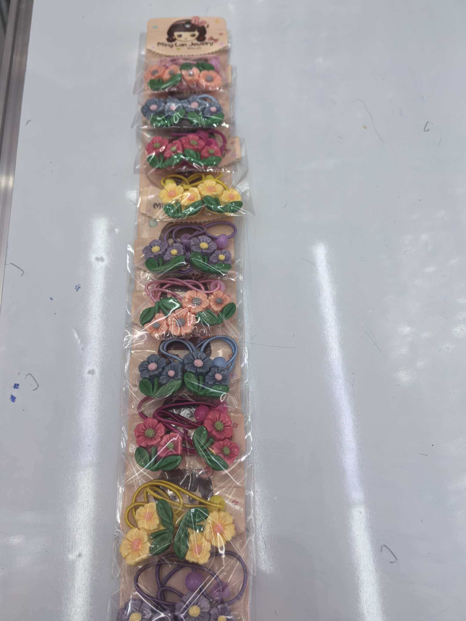 最近流行款双头花朵戴着树叶中间蕊心很好看3007B茗兰饰品