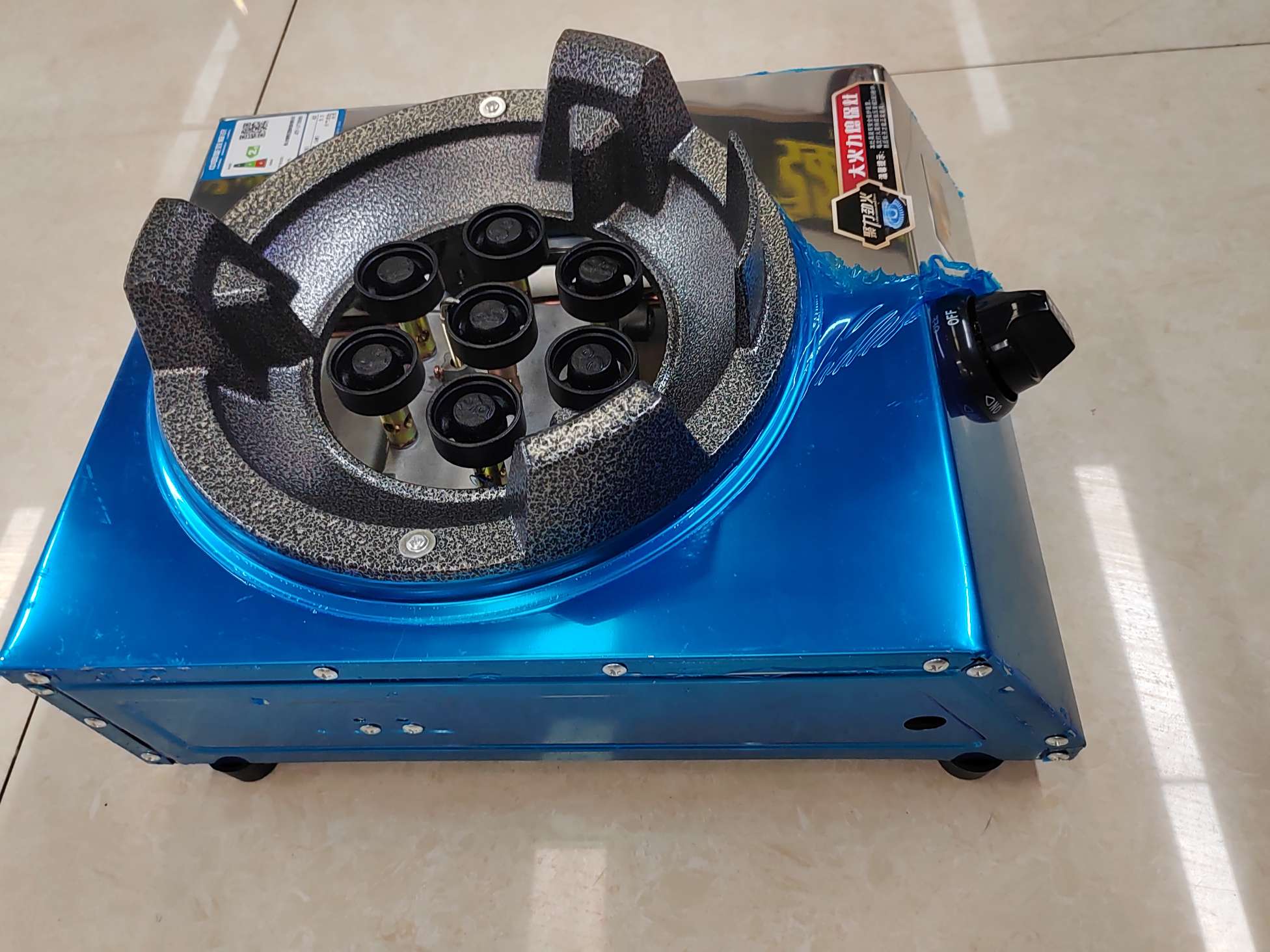 Commercial and household low-pressure high-flame gas stoves, single and double stoves, household liquefied gas and natural gas countertop stoves, concentrated firepower in restaurants, super high details Picture