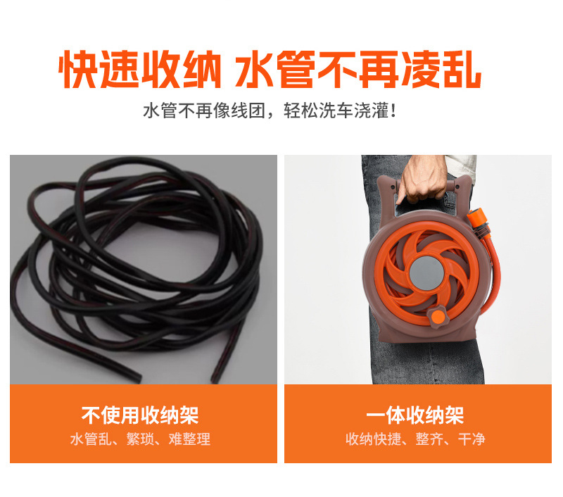 洗车浇花工具家用手提便携水管车洗车洒水器收纳架套装15126HONGDA宏达园林详情5