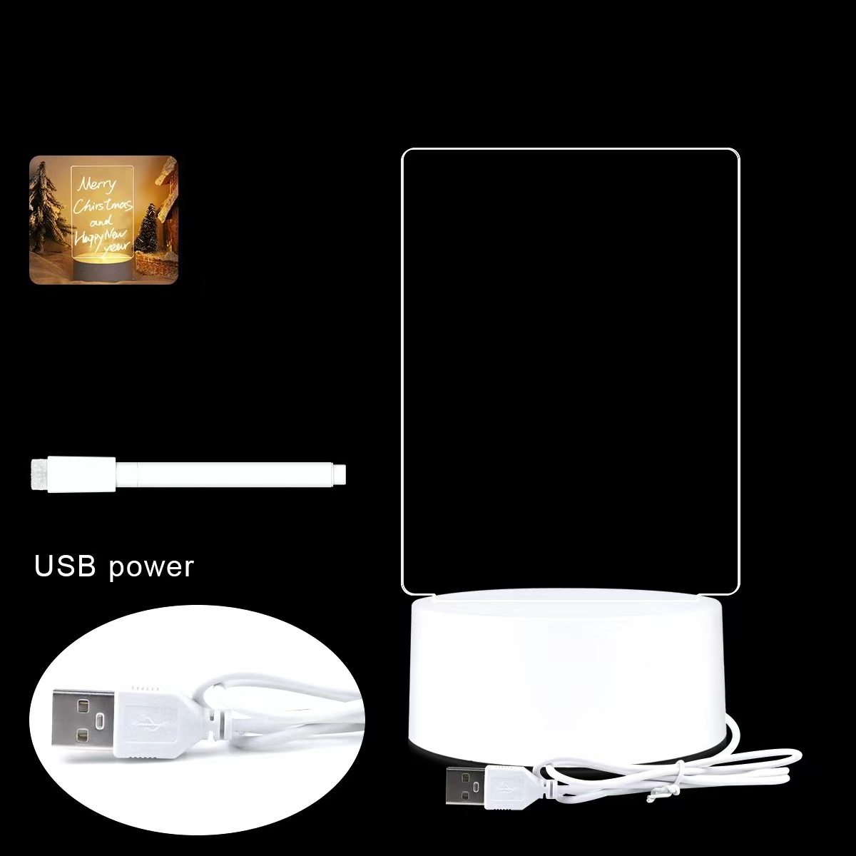 Factory wholesale message boards, night lights, USB charging, handwritten notes, memorandums, acrylic 3D night lights, handwriting boards, children's LCD handwriting boards Application Scenario