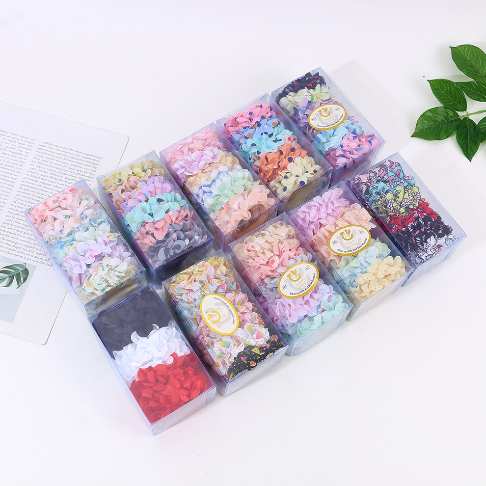 多彩花边小号多彩弹力发绳不伤发桶装韩版高弹力皮筋好质量流行头饰