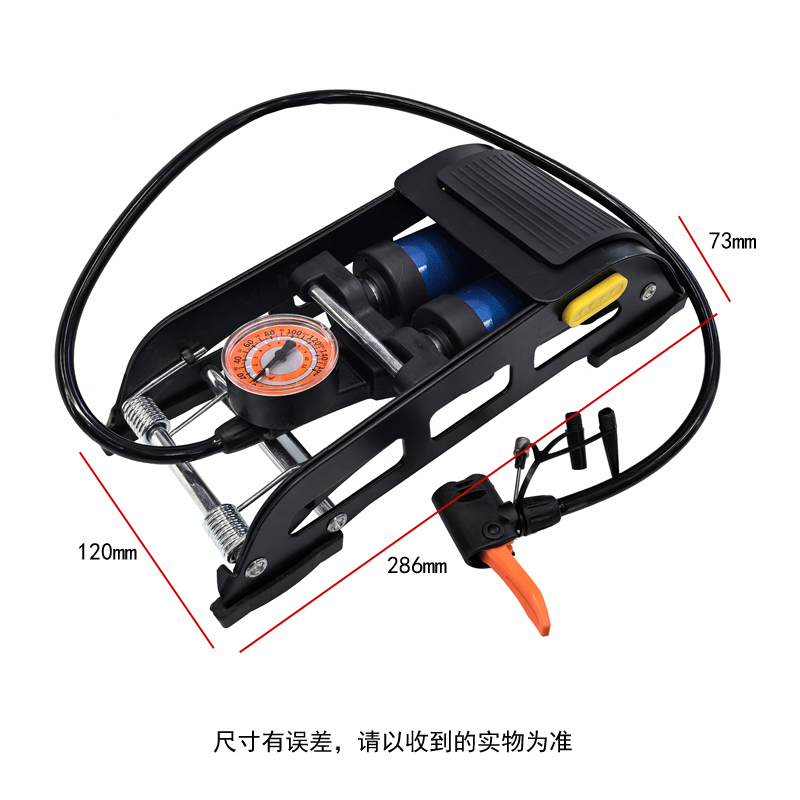 FP445S dual-tube foot-operated air cylinder with pressure gauge, bicycle foot-operated dual-cylinder air cylinder, folding car, motorcycle, bicycle foot-operated air cylinder, air pump Application Scenario