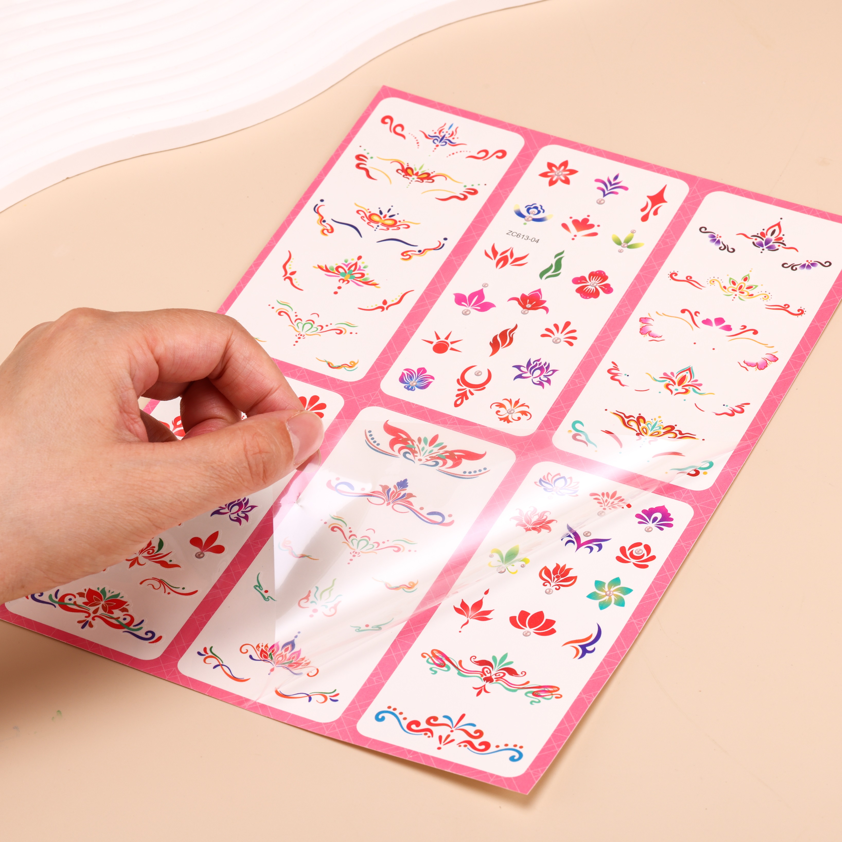 Children's forehead patch six-in-one waterproof watermark tattoo, girls' forehead patch Flower inlay, forehead patch ancient-style forehead patch Application Scenario