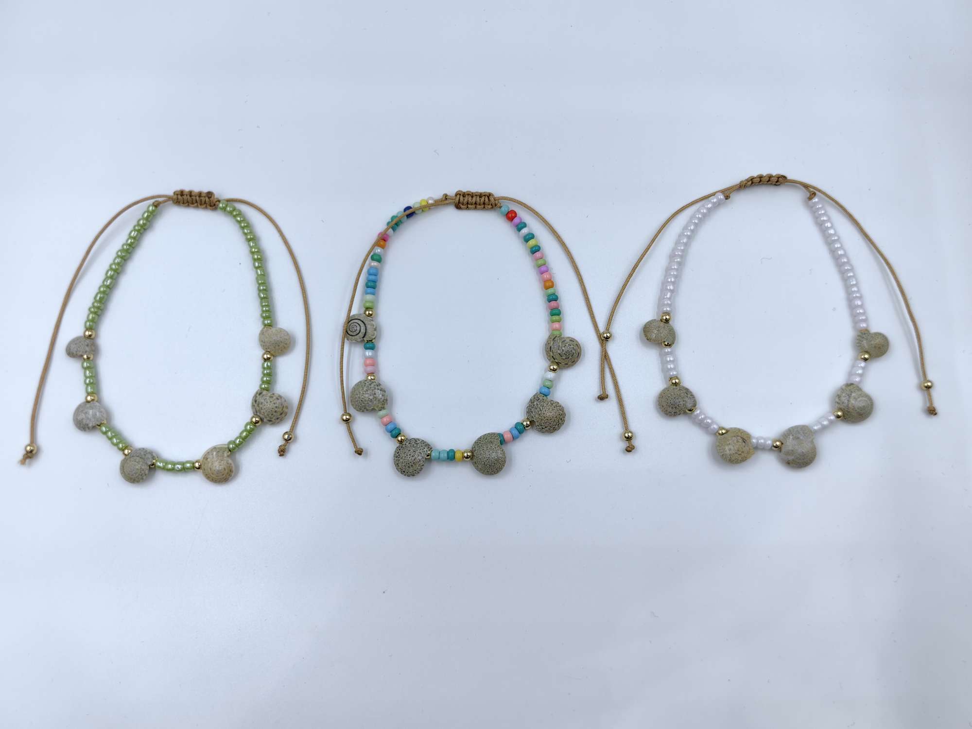 海边，贝壳，脚链，流行饰品，不锈钢脚链，米珠玻璃珍珠脚链