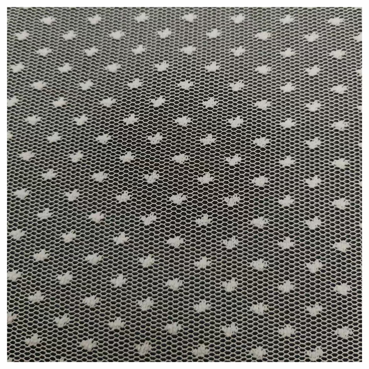 Polka dot hexagonal mesh fabric, polka dot mesh polyester fabric, light lace fabric, clothing fabric materials, clothing accessories pic 2