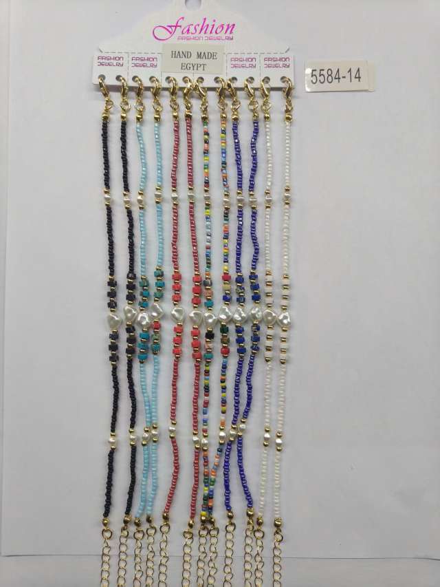 波西米亚风格脚链海滩脚链米珠串珠饰品流行饰品玻璃珍珠贝壳不锈钢手链脚链详情图5