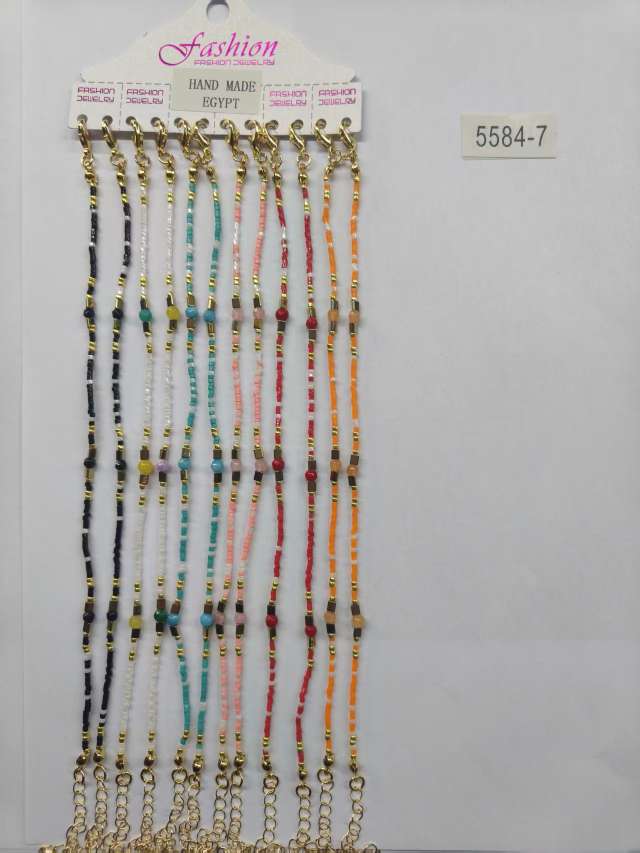 波西米亚风格脚链海滩脚链米珠串珠饰品流行饰品玻璃珍珠贝壳不锈钢手链脚链详情图3