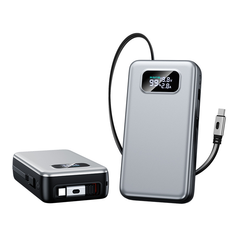 The new notebook power bank has a large capacity of 20,000 mah, 66W bidirectional fast charging, and comes with a built-in telescopic cable as a mobile power bank Application Scenario
