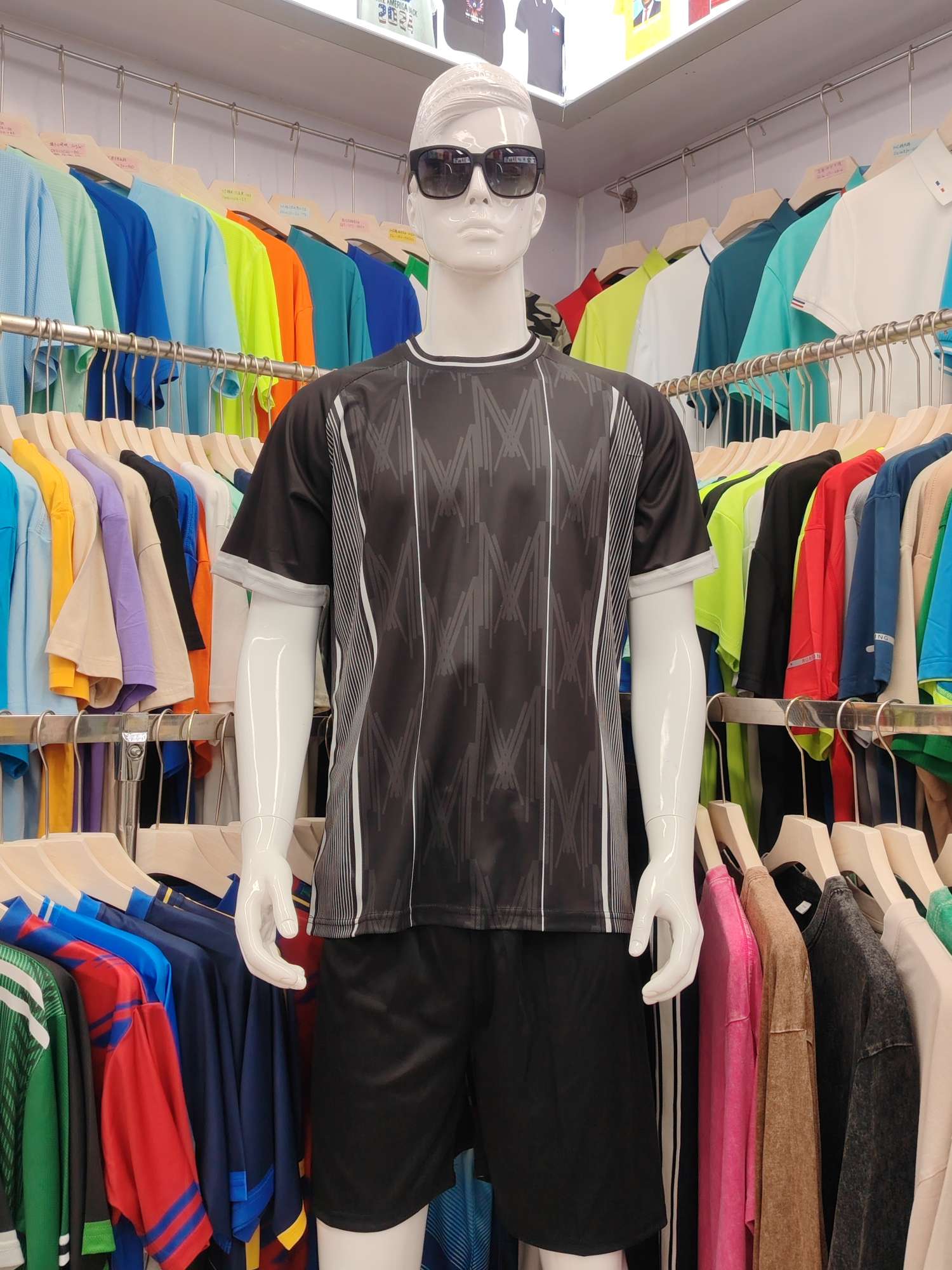 Cross-border sportswear, high-grade mesh breathable fabric, full-body printed sportswear, breathable and sweat-absorbing professional sports outdoor training sportswear, high-elasticity breathable and comfortable sportswear customization FG1612-1 detail image 1