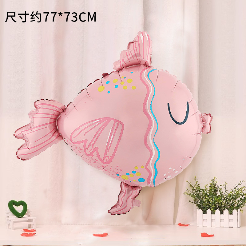 Wholesale of new pink tropical fish aluminum film balloon party decoration products
