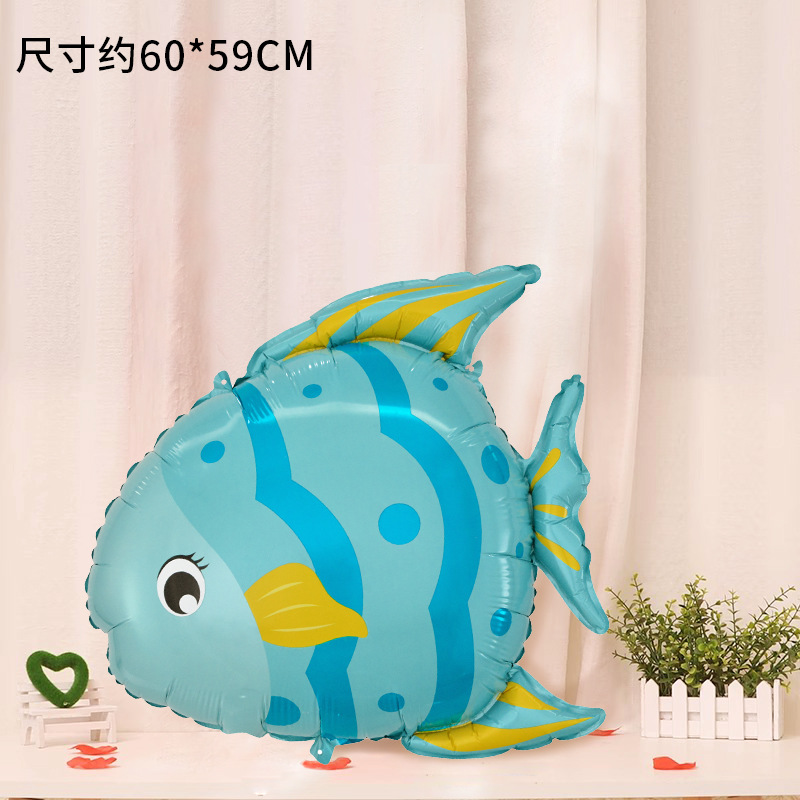 Wholesale of new blue tropical fish party decoration aluminum film balloon party supplies