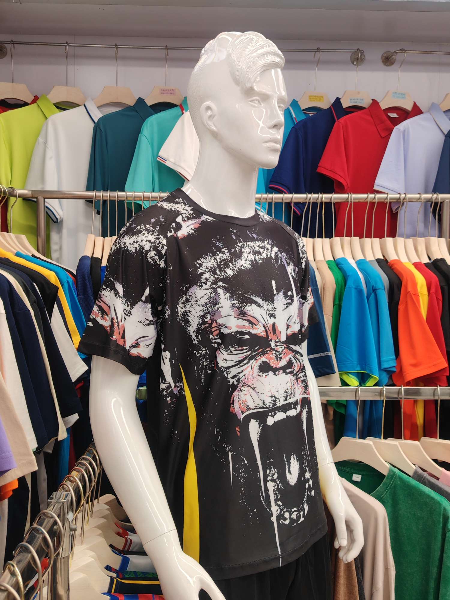 Cross-border sportswear, high-quality polyester and ammonia high-elasticity fabric, full-body printed sportswear, breathable and sweat-absorbent, professional sports and outdoor training sportswear, high-elasticity breathable and comfortable sportswear customization FG1616-1 Specification image