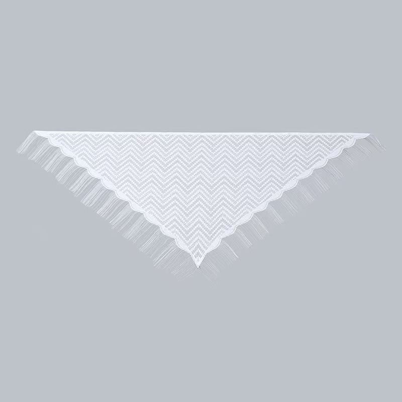 Lace wavy tassel triangular scarf shawl scarf Banquet shawl evening dress export clothing fabric non-finished products pic 3