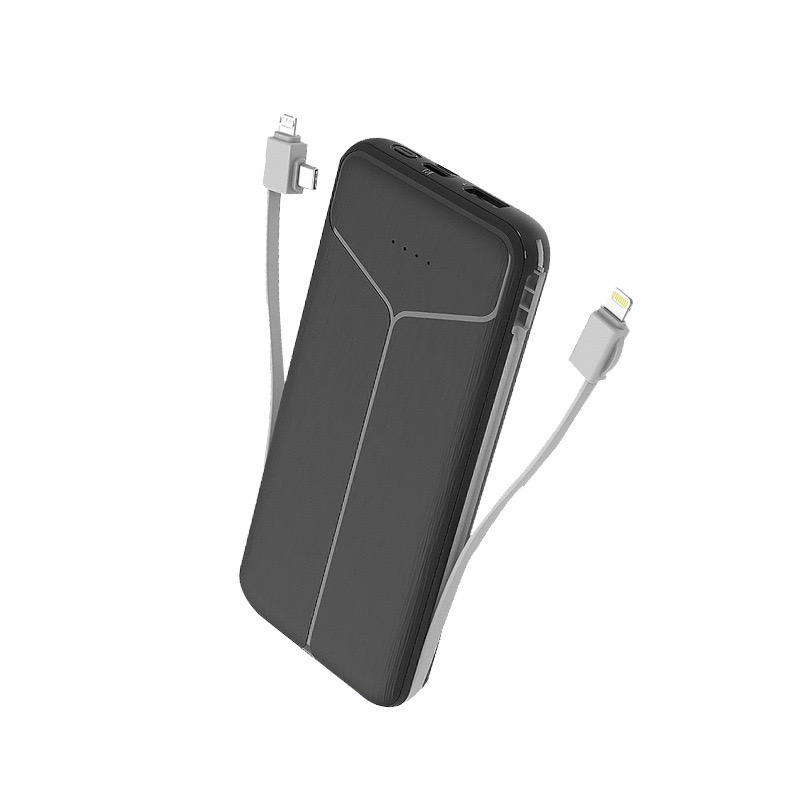 Cross-border built-in cable AC plug charger fast charging power bank 10000mAh gift thin and light mini power bank Item Picture