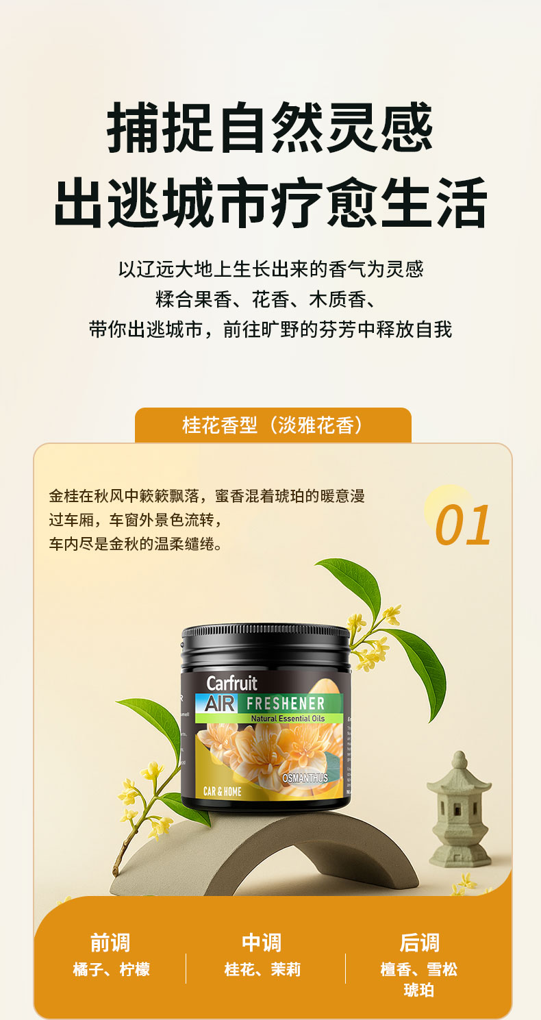 新款车载香薰香膏汽车香水车内固体香氛摆件持久淡香空气清新剂车载香水详情7