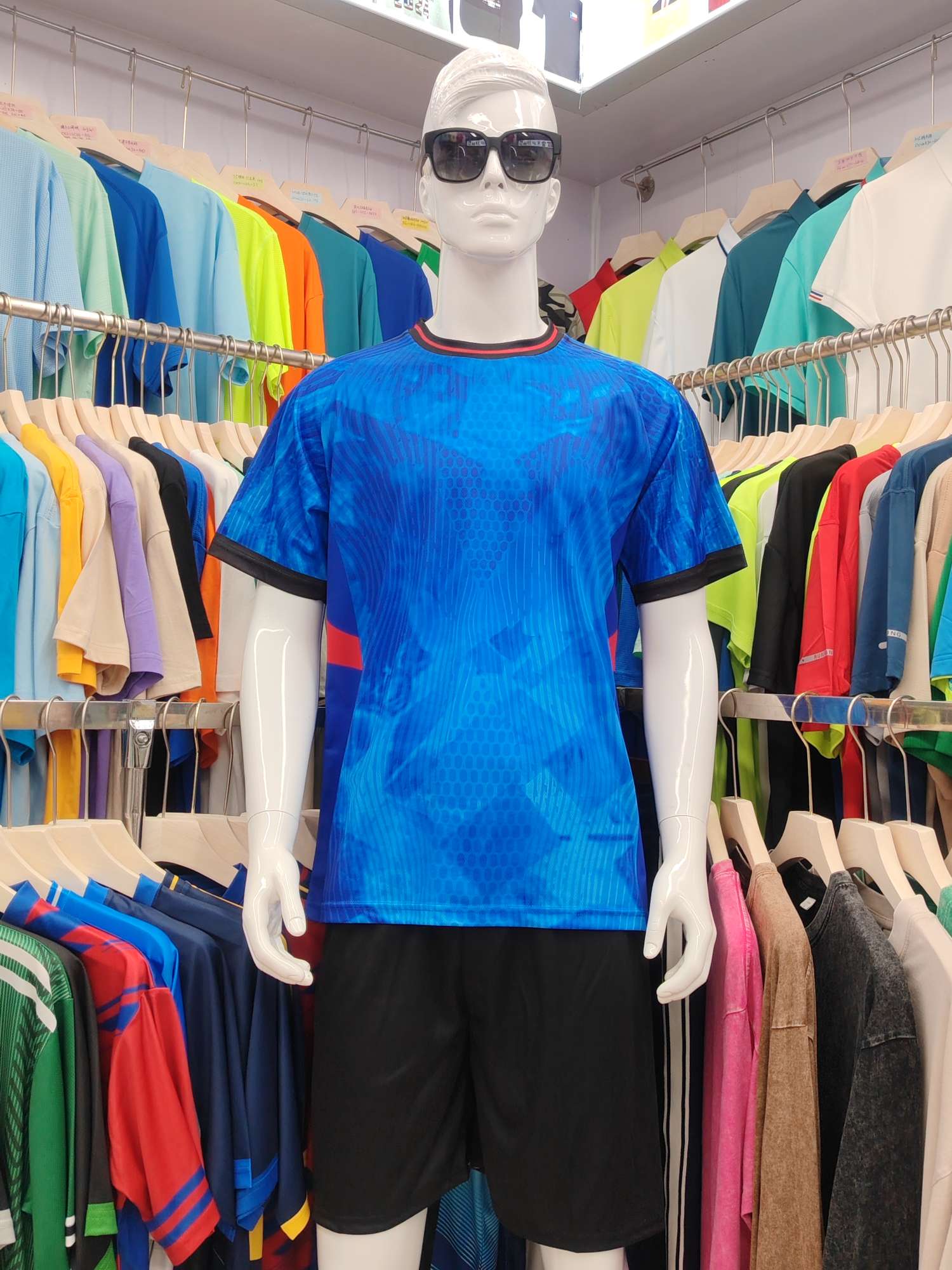 Cross-border sportswear, high-grade mesh breathable fabric, full-body printed sportswear, breathable and sweat-absorbing professional sports outdoor training sportswear, high-elasticity breathable and comfortable sportswear customization FG1612-2 detail image 1