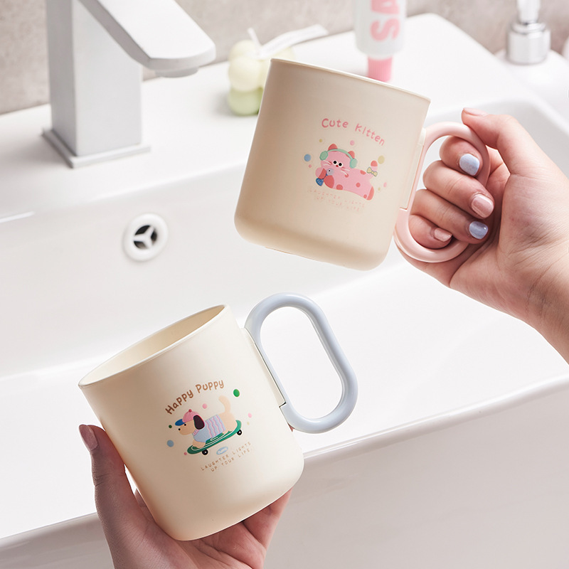 S137-1051 Cute Puppy Mouthwash Cup, couple Brushing Cup, Household portable Toothpick, girls' High school Appearance Level, Student dormitory washing Cup details Picture