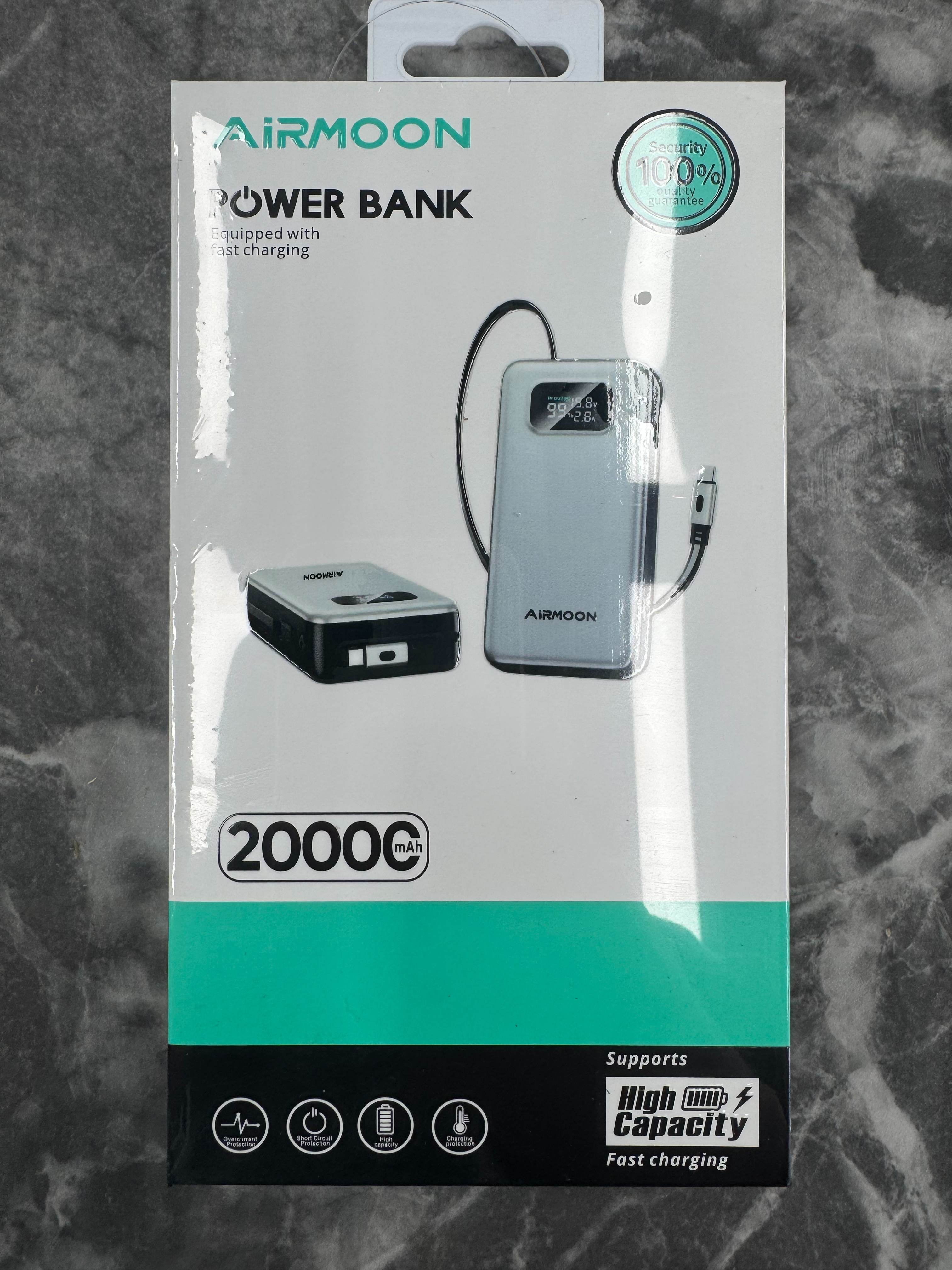 The new notebook power bank has a large capacity of 20,000 mah, 66W bidirectional fast charging, and comes with a built-in telescopic cable as a mobile power bank Item Picture