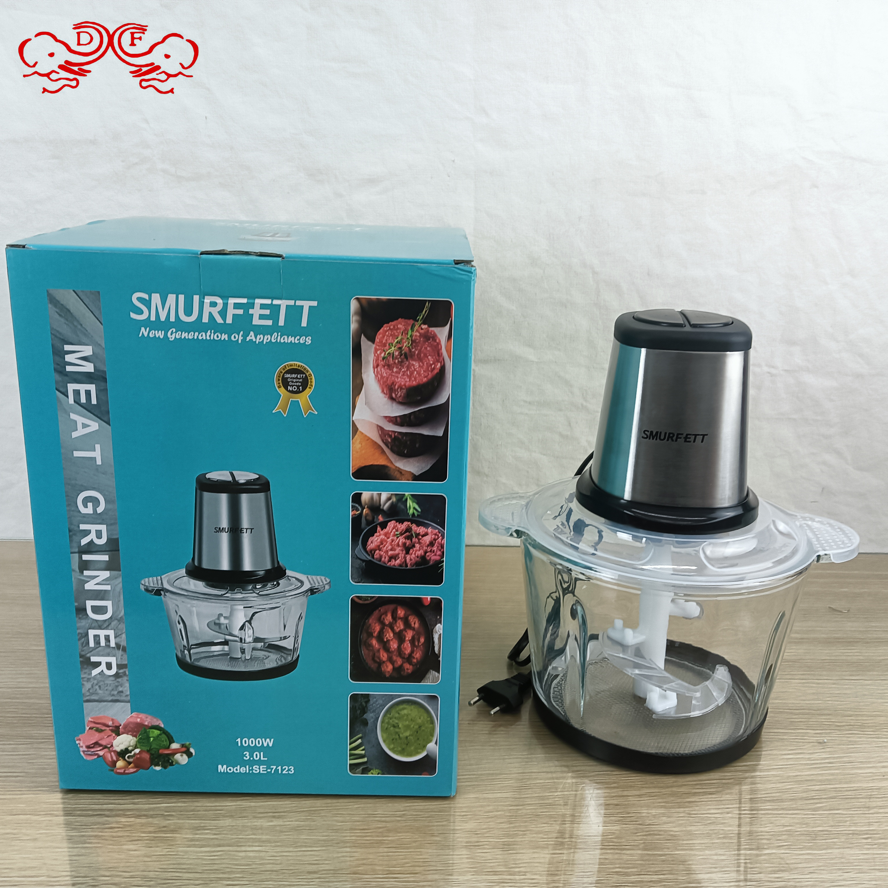 DF68862 meat grinder, household electric type meat mincing dumpling mixer, vegetable shredder, garlic paste multi-functional food processor, DF TRADINGHOUSE details Picture