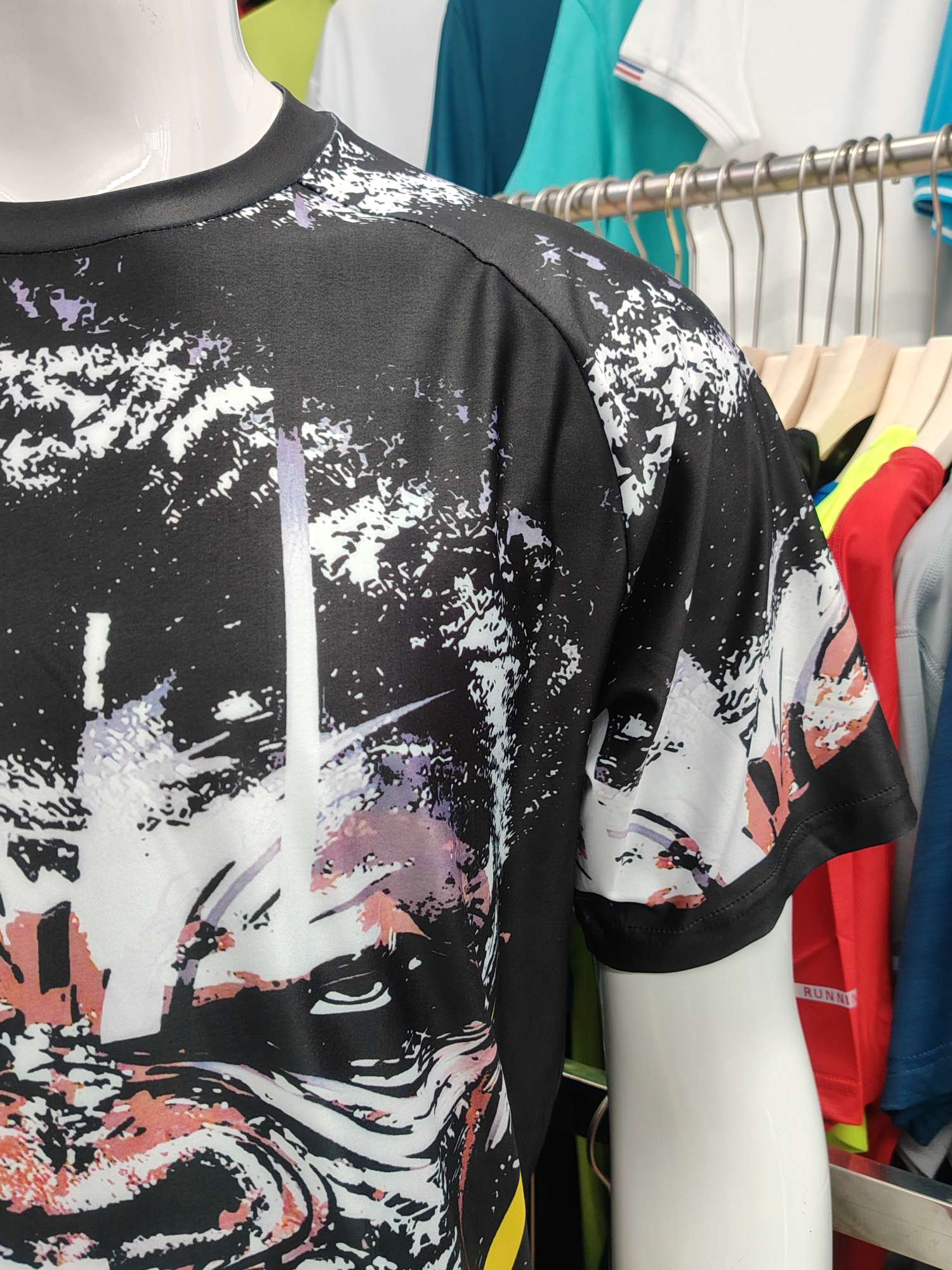 Cross-border sportswear, high-quality polyester and ammonia high-elasticity fabric, full-body printed sportswear, breathable and sweat-absorbent, professional sports and outdoor training sportswear, high-elasticity breathable and comfortable sportswear customization FG1616-1 detail image 6