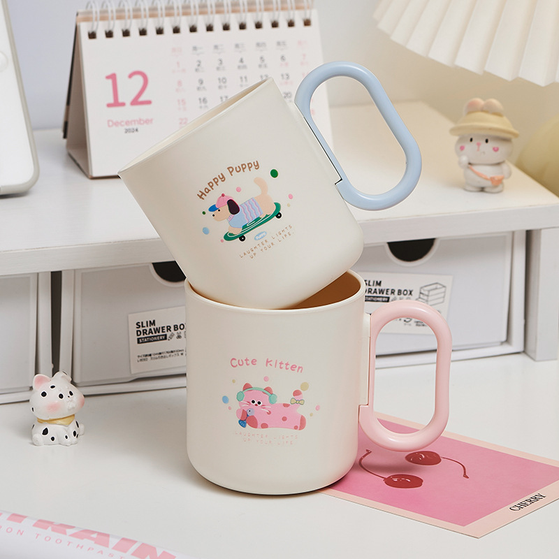 S137-1051 Cute Puppy Mouthwash Cup, couple Brushing Cup, Household portable Toothpick, girls' High school Appearance Level, Student dormitory washing Cup Application Scenario