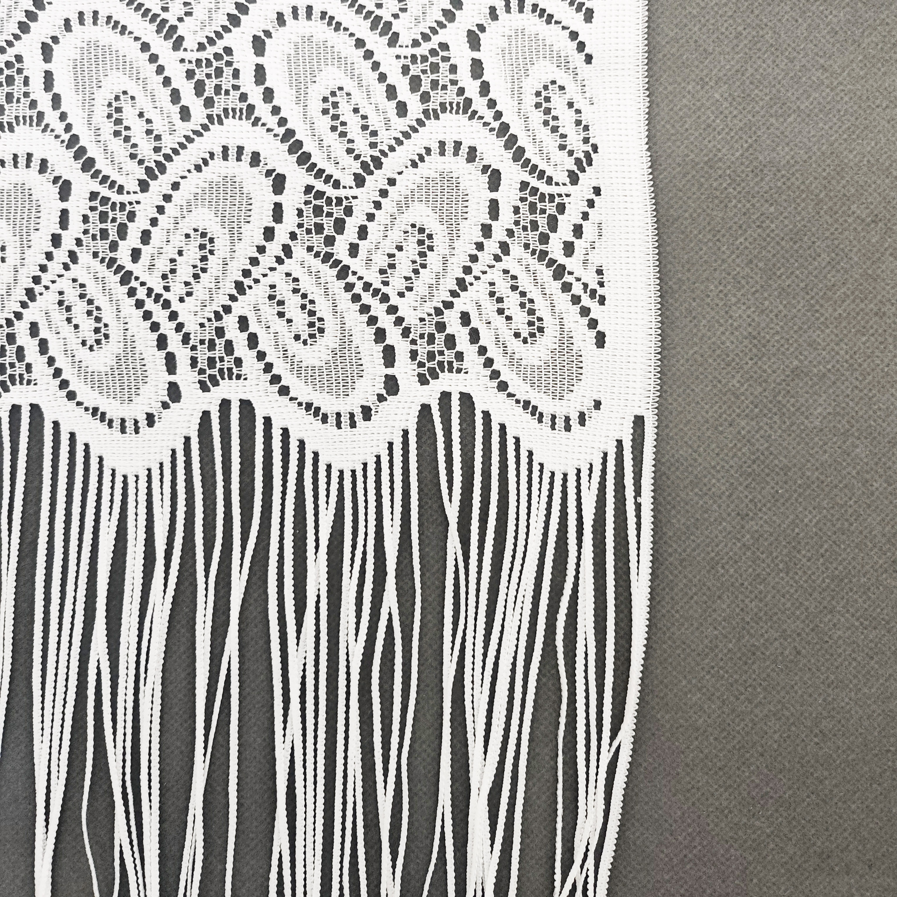 New oval random tassel long scarf, shawl fabric, hollowed-out fashionable outerwear, sun protection shawl fabric, clothing material, accessories, non-finished products, customizable Specification image