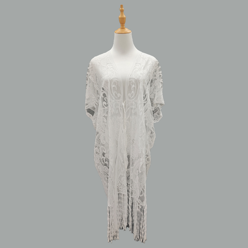 Cross-border direct supply of hollowed-out beach cover-up fabric, sexy beach wear, fringed scarves, shawls, sun-protective clothing, fabric materials for foreign trade clothing, Amazon direct supply, TK overseas best-selling non-finished products Application Scenario