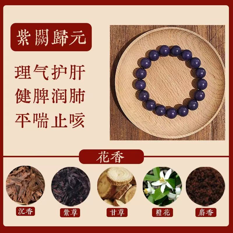 The intangible cultural heritage He Xiang Zhu cultural play bracelet does not contain any artificial fragrance Item Picture