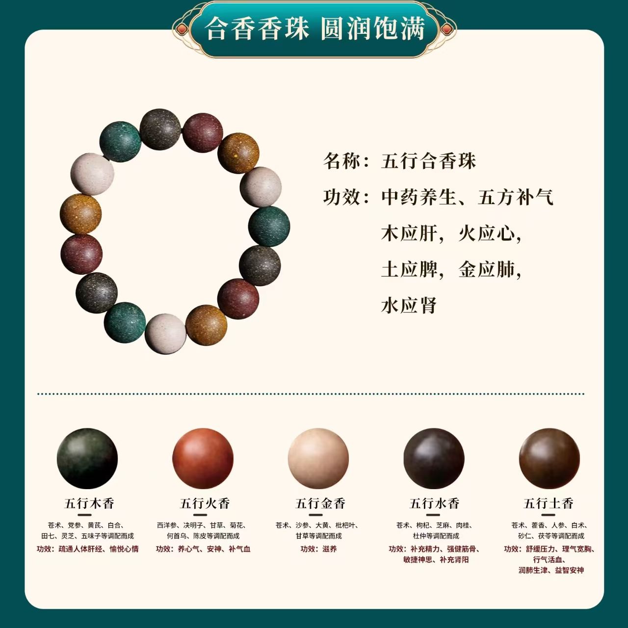 The intangible cultural heritage He Xiang Zhu cultural play bracelet does not contain any artificial fragrance detail image 2
