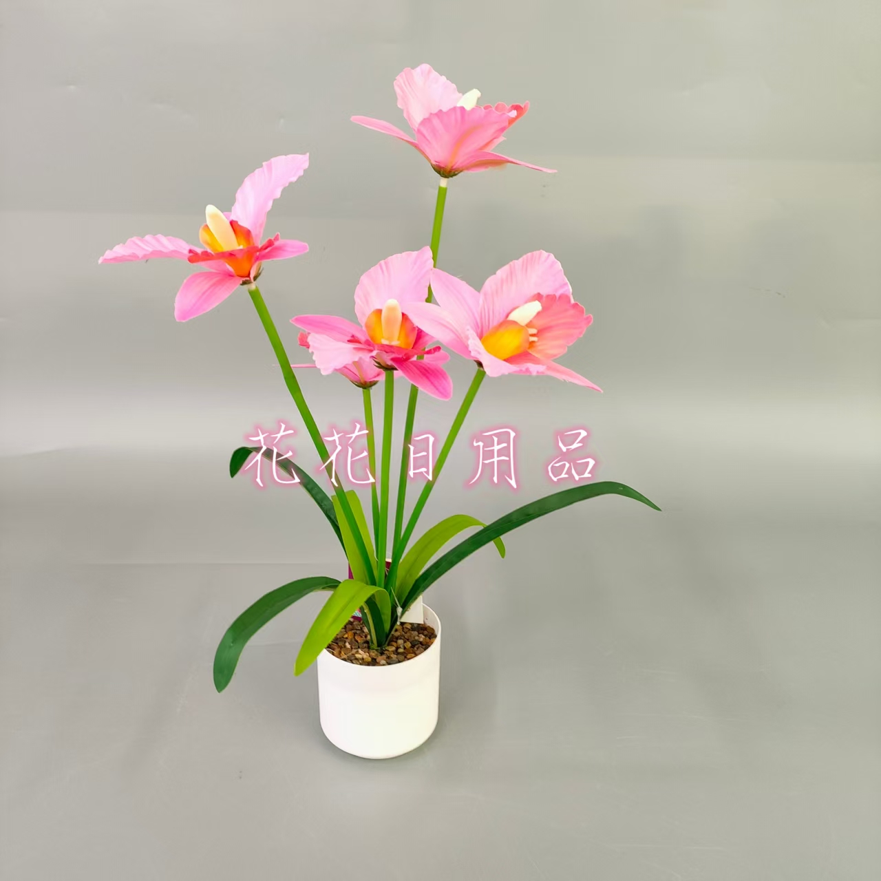 Artificial flower, fake flower bonsai, plastic pot, Phalaenopsis decoration Application Scenario