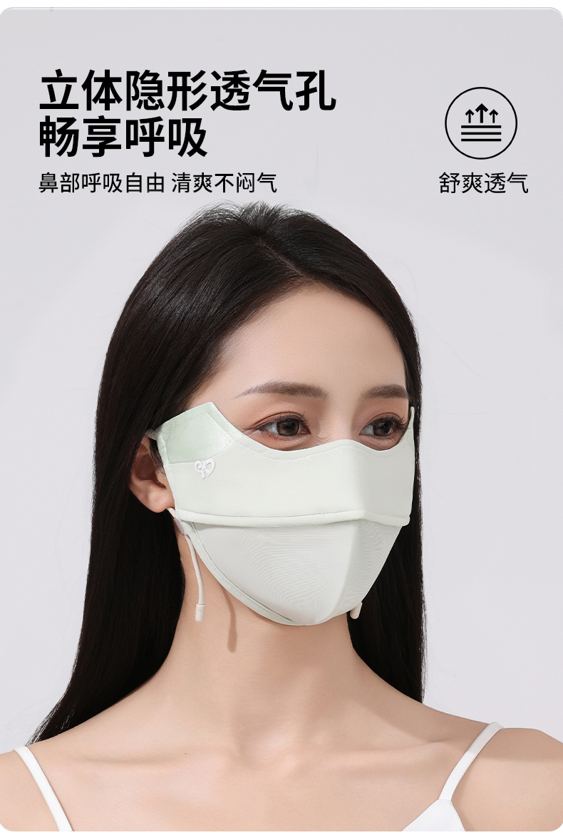 2025新款夏季真丝防晒口罩女5D立体桑蚕丝护眼角防紫外线防晒面罩详情11
