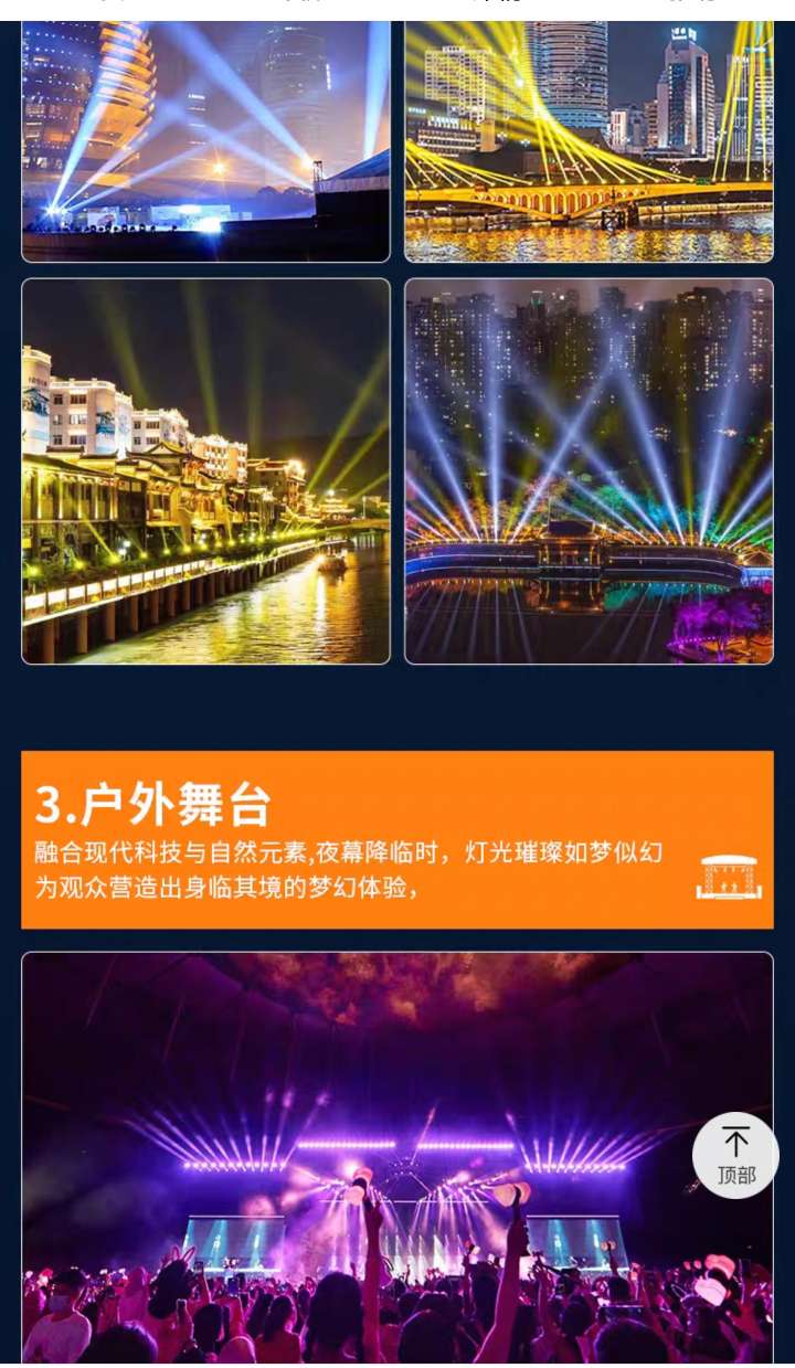 户外防水光束灯350W380W城市地标文旅景区演出婚庆旋转射灯灯光秀详情图6