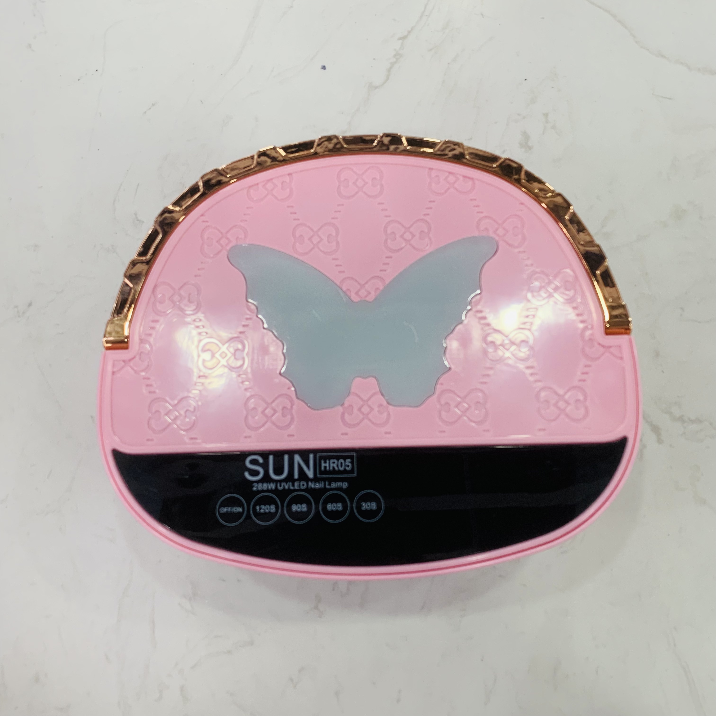 The new butterfly battery-powered nail lamp, 288W high-power nail baking light and therapy lamp, with intelligent sensing and 4 timer Settings Specification drawing